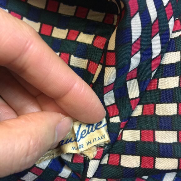 Claudette Italy Maxi Wrap Dress IT44 US8 UK12 Womans Red Blue Plaid Feminine Vtg - Picture 10 of 16